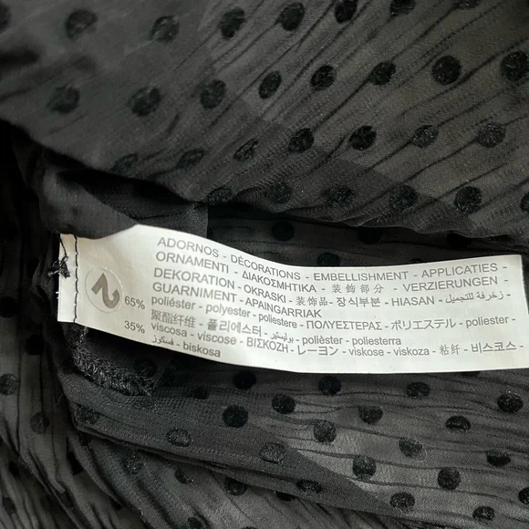 Zara sheer black polka dot short sleeve blouse, NWT, size S - Picture 4 of 8